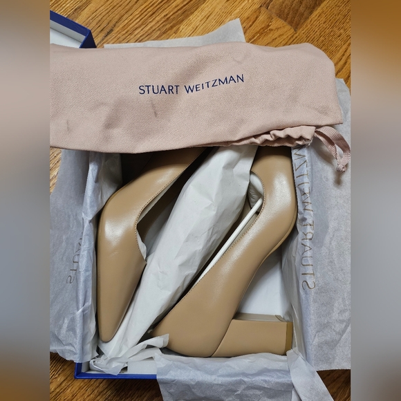 Stuart Weitzman Linsi 75 Block Heels Beight - Picture 7 of 8